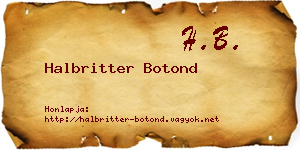 Halbritter Botond névjegykártya